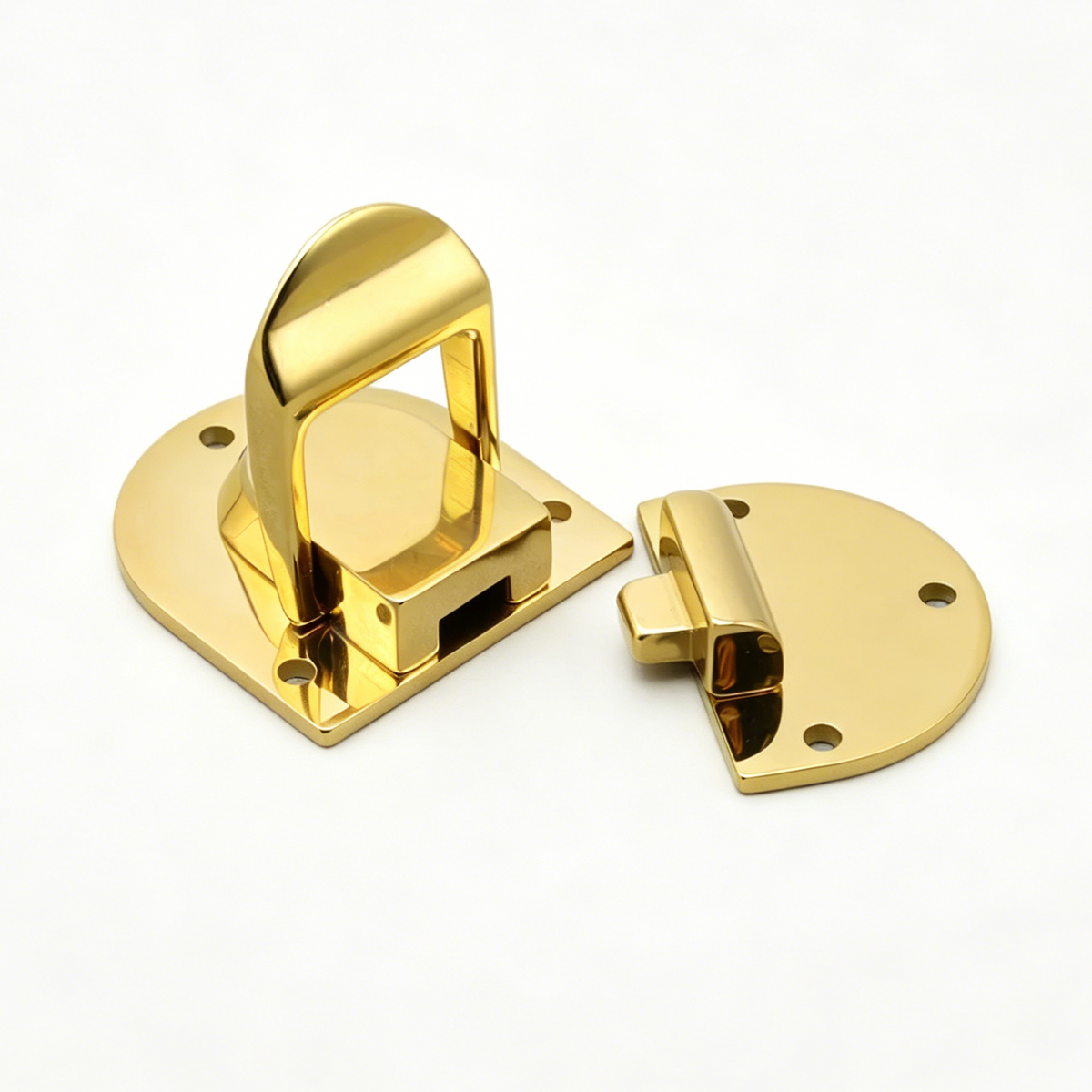 Metal oval lock clasp for case and trunk lids