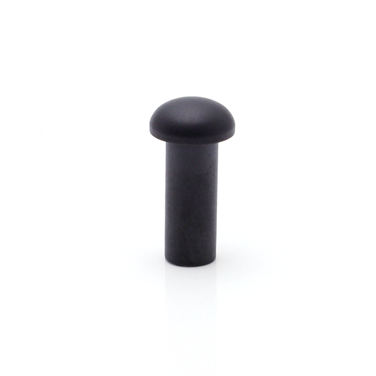 Close-up of mushroom head rivet nut with threaded post