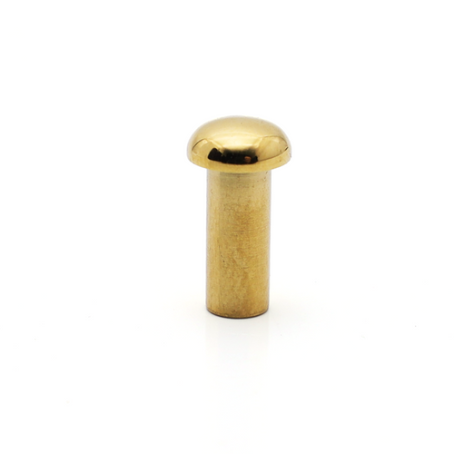 Mushroom head rivet nuts for bags and trunks