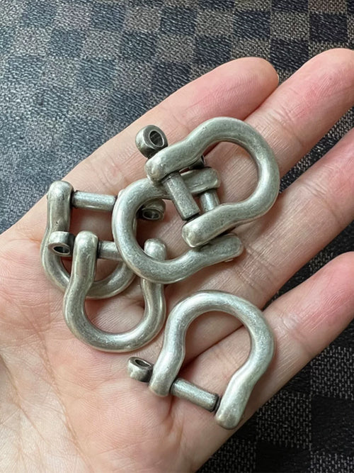 Solid Brass Antique Silver Plated Open Horseshoe Buckle