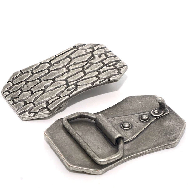 Solid Brass Silver Plated Vintage Belt Buckle