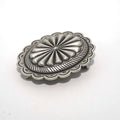 Solid Brass Antique Silver Plated Vintage Belt Buckle
