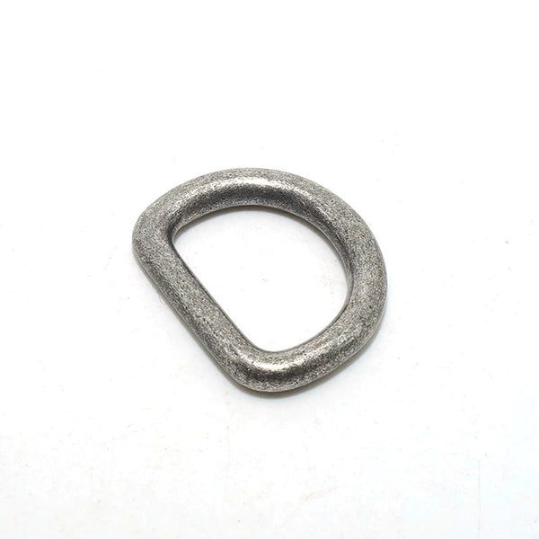 Solid Brass Antique Silver Plated D-Ring