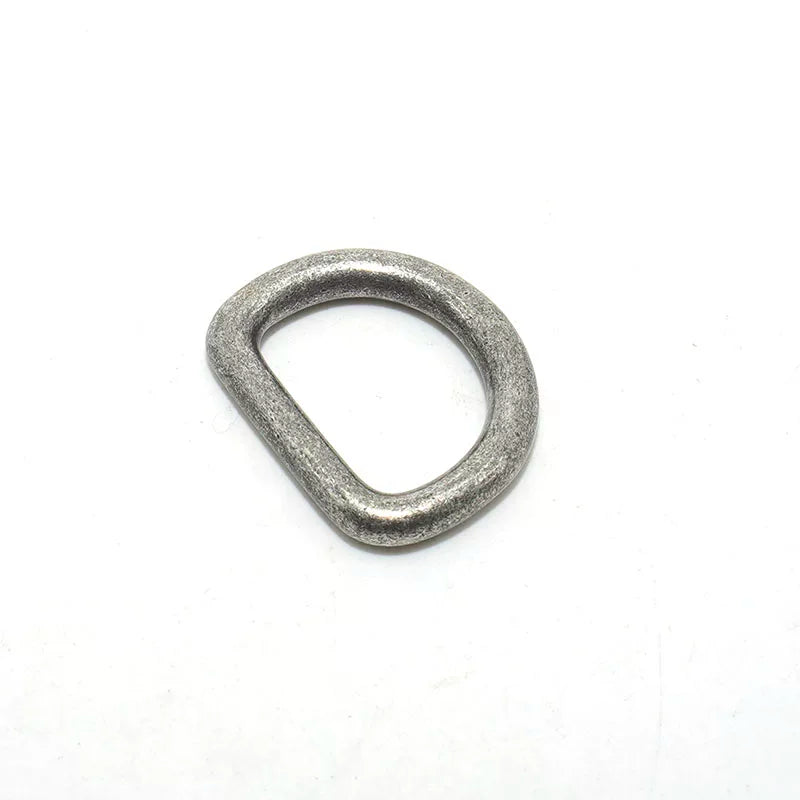 Solid Brass Antique Silver Plated D-Ring