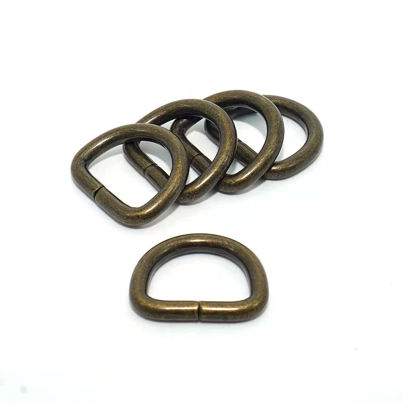 Solid Brass Open D-Ring 10 Pcs