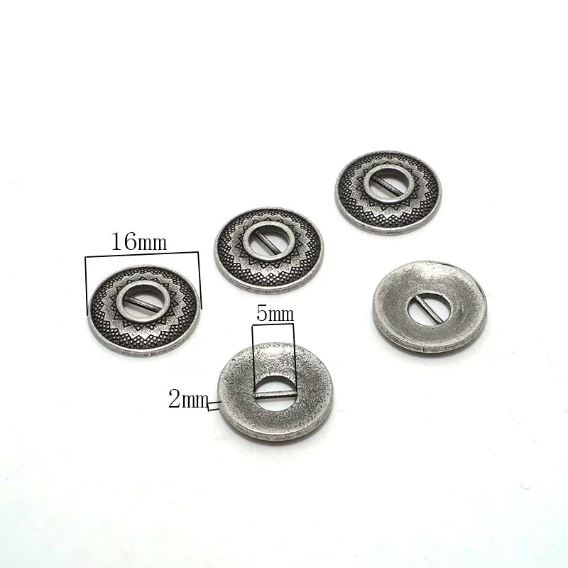 Solid Brass Antique Silver Plated Vintage Garment Button