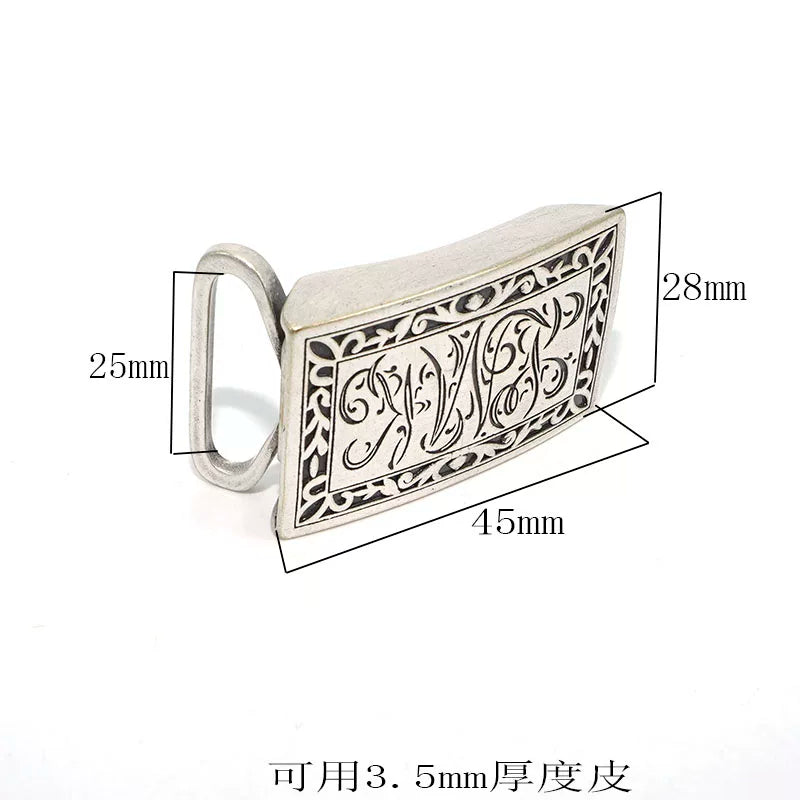 Solid Brass Silver Plated Belt Buckle for 25mm Strap