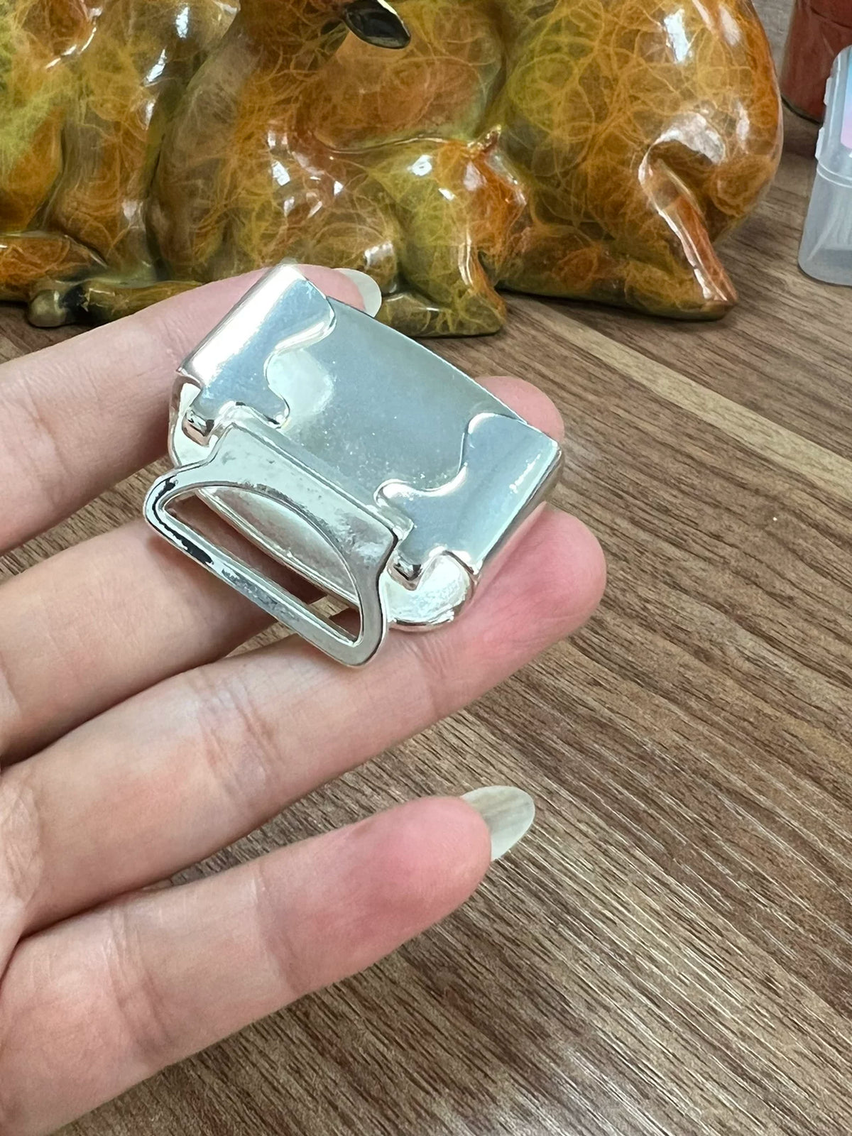 Solid Brass Silver Plated Belt Buckle for 35mm Strap