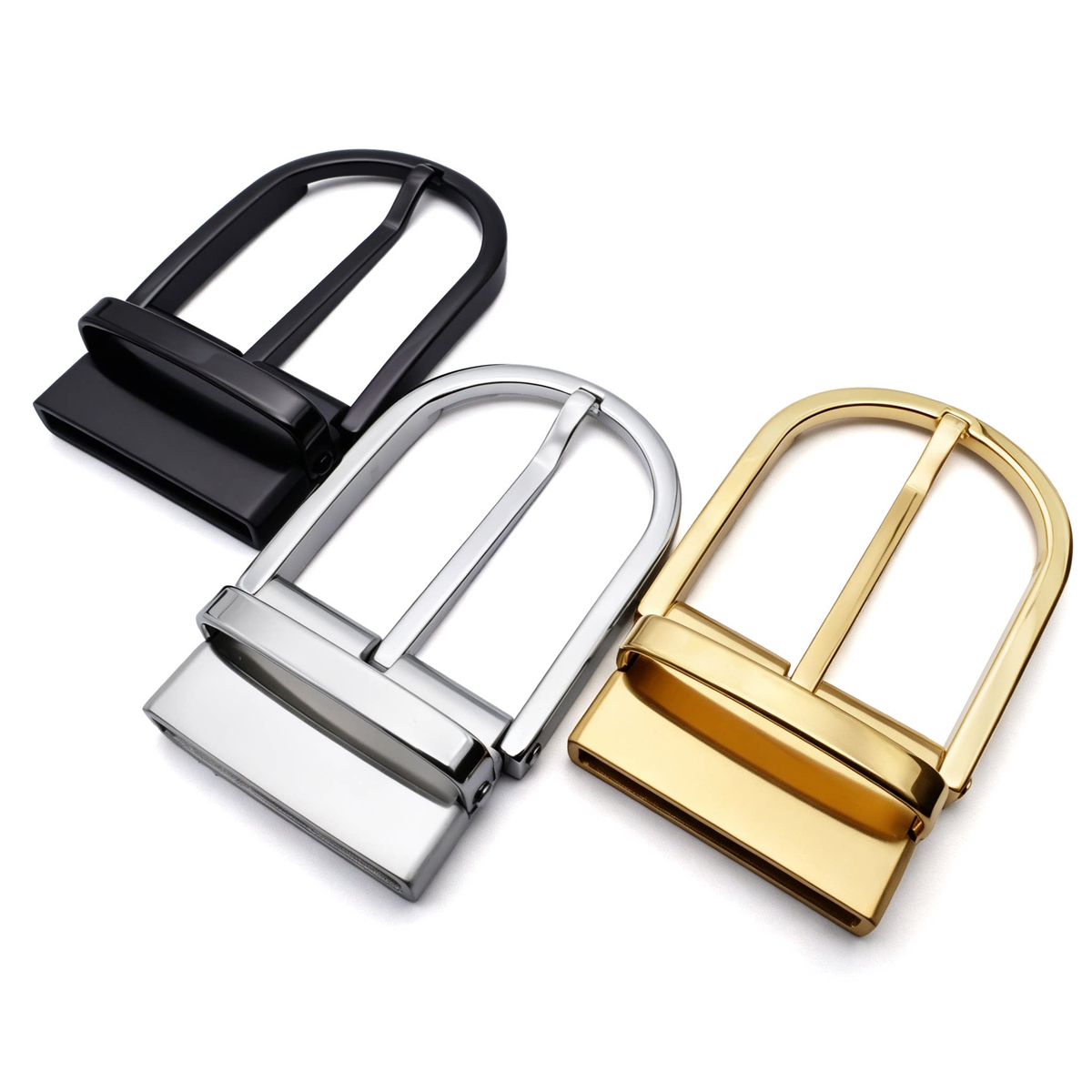 D Shape Rotatable Reversible Belt Buckle for Men, 39mm Single Prong Belt Replacement Buckle