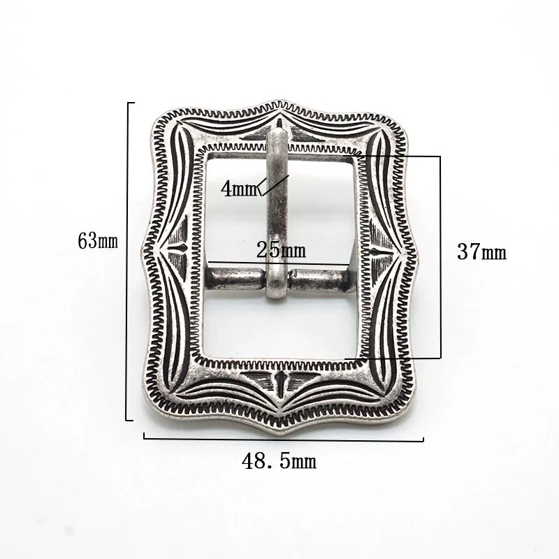 Solid Brass Antique Silver Plated Carved Tri-Glide 25mm
