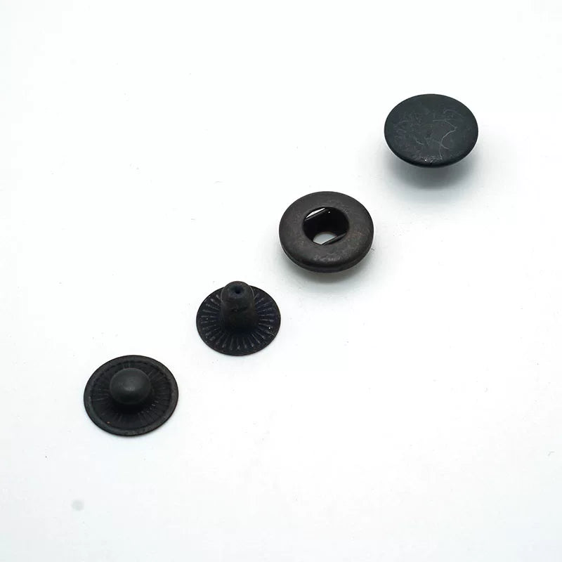 Solid Copper Oxidized Vintage Snap Fastener 15mm