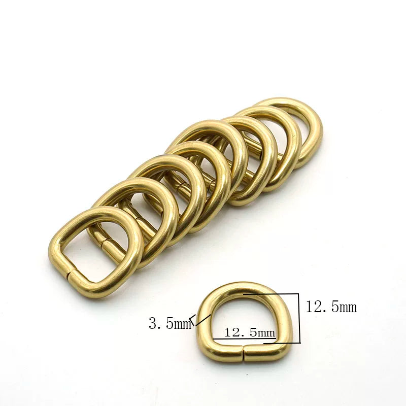 Solid Brass Open D-Ring 10 Pcs