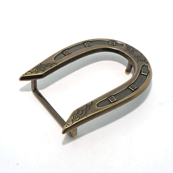 Solid Brass Antique Bronze Vintage Patterned Belt Buckle
