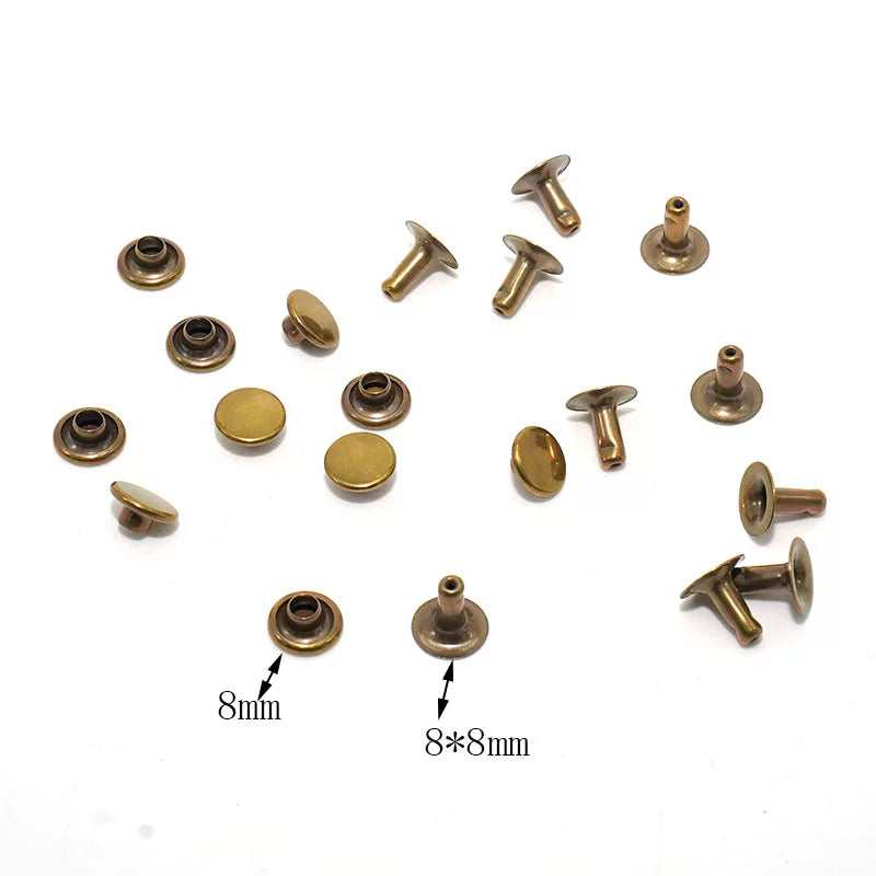 Solid Copper Antique Bronze Double Cap Rivet 9x10mm