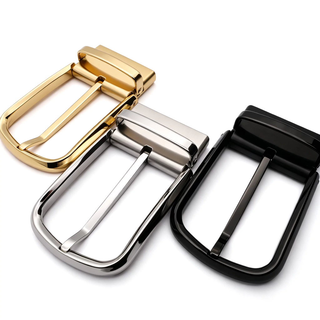 Men's Rotatable Reversible Pin Belt Buckle, 38.5mm Inner Width, Sleek Curved Smooth Frame Metal Belt Buckle Replacement, Silver / Gold / Matte Black