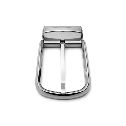 Men's Rotatable Reversible Pin Belt Buckle, 38.5mm Inner Width, Sleek Curved Smooth Frame Metal Belt Buckle Replacement, Silver / Gold / Matte Black