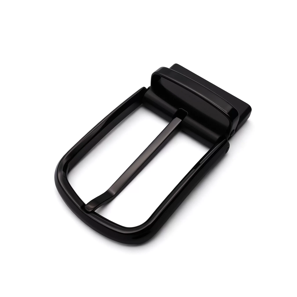 Men's Rotatable Reversible Pin Belt Buckle, 38.5mm Inner Width, Sleek Curved Smooth Frame Metal Belt Buckle Replacement, Silver / Gold / Matte Black