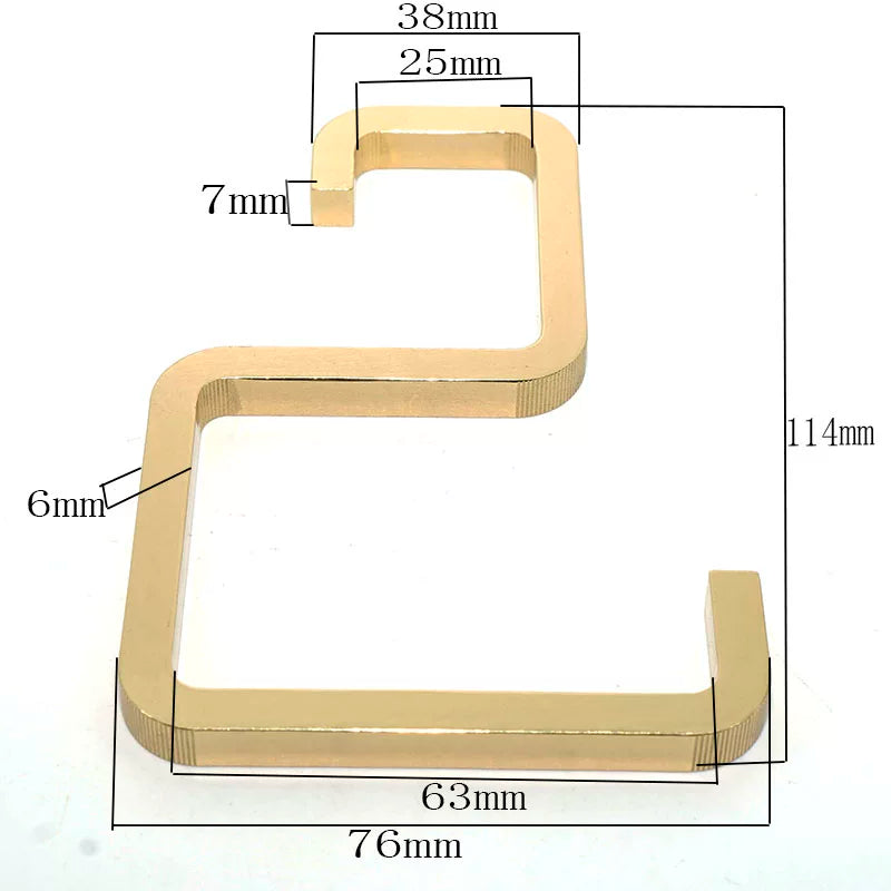 Solid Core Solid Brass 多 功 能 S 钩 Metal Belt Hook 钩 Garment Hardware Hook 钩