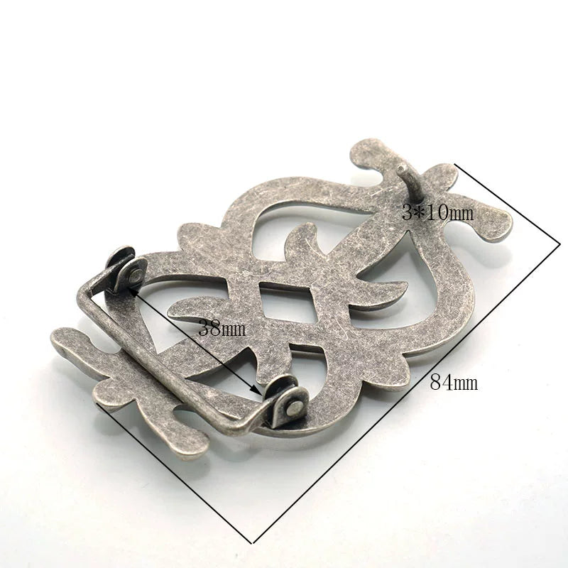Solid Copper Silver Plated Vintage Unisex Belt Buckle for 38mm Strap