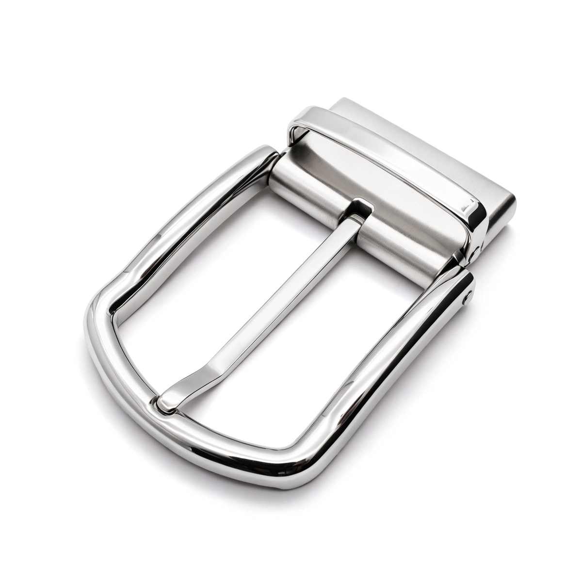 Men's Rotatable Reversible Pin Belt Buckle, 38.5mm Inner Width, Classic Rectangle D Frame Metal Belt Buckle Replacement, Silver / Gold / Matte Black