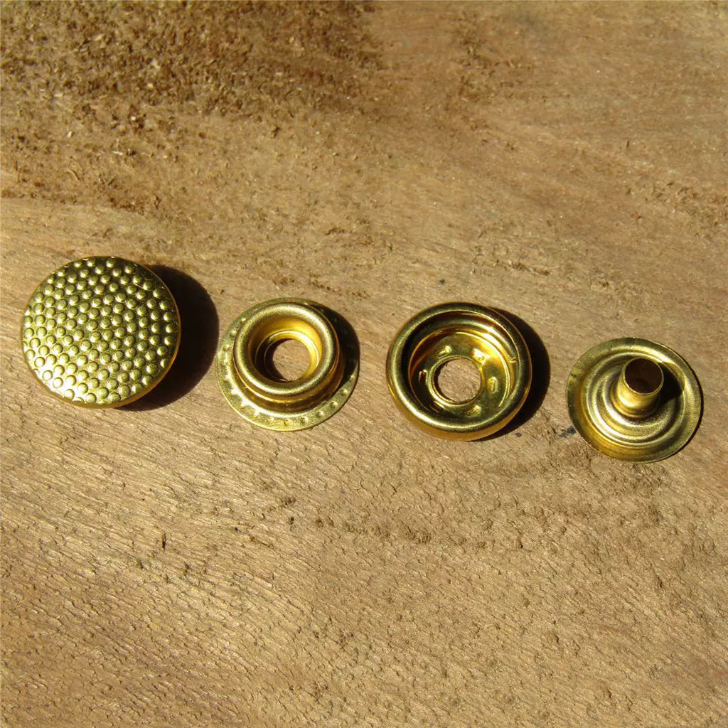 Solid Brass Patterned Snap Fastener 15mm