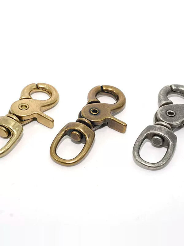 Solid Brass Silver Plated Vintage Keychain