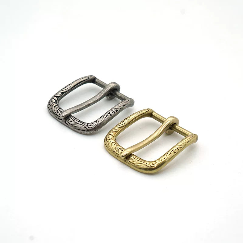 Solid Copper Vintage Patterned Pin Buckle 23mm