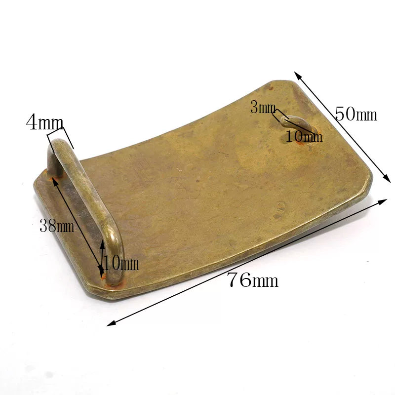 Solid Brass Oxidized Vintage Men's Belt Buckle