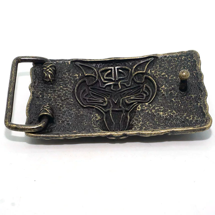 Solid Brass Antique Bronze Men's Belt Buckle