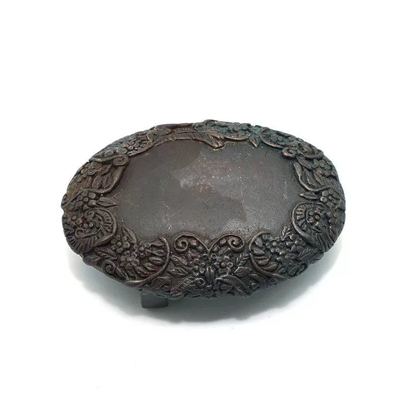 Solid Copper Oxidized Patterned Belt Buckle for 40mm Strap