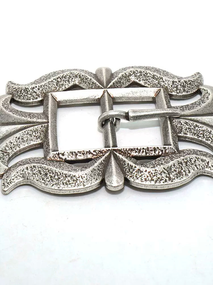 Solid Brass Silver Plated Vintage European Pin Buckle