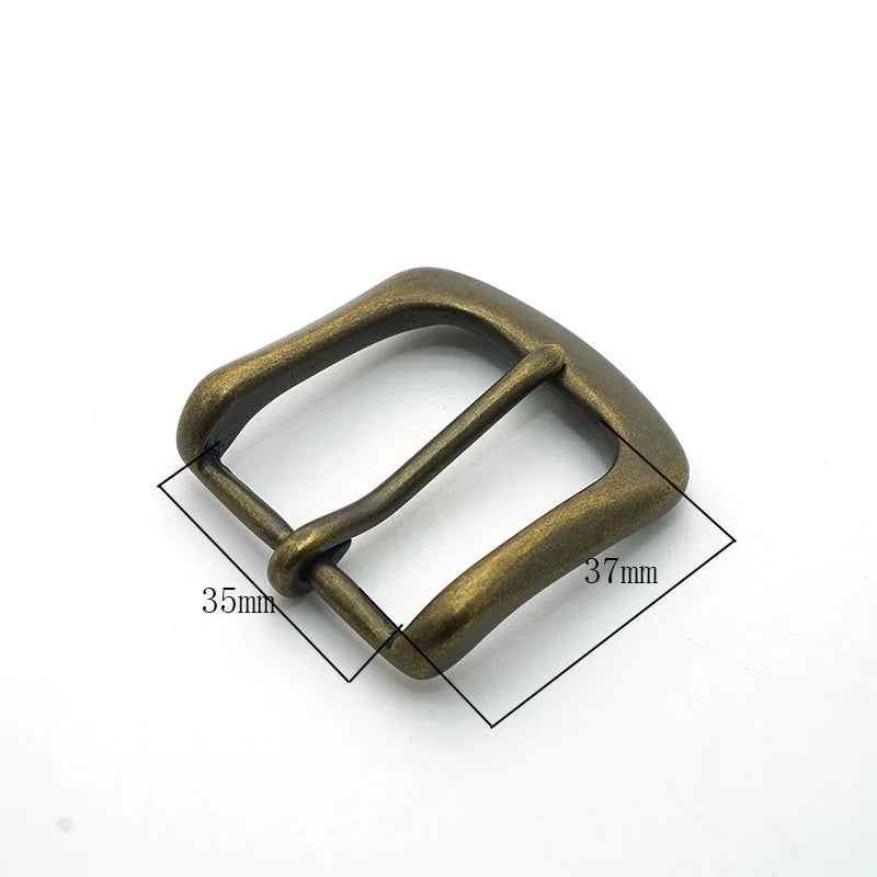 Solid Brass Antique Bronze Vintage Western Pin Buckle 35mm