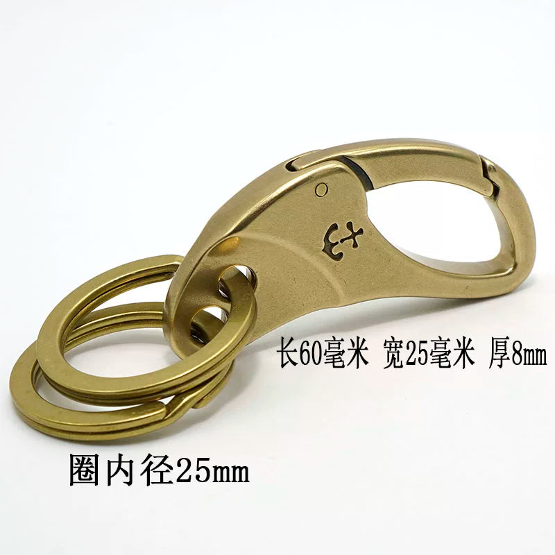 Solid Brass Women's Unisex Keychain