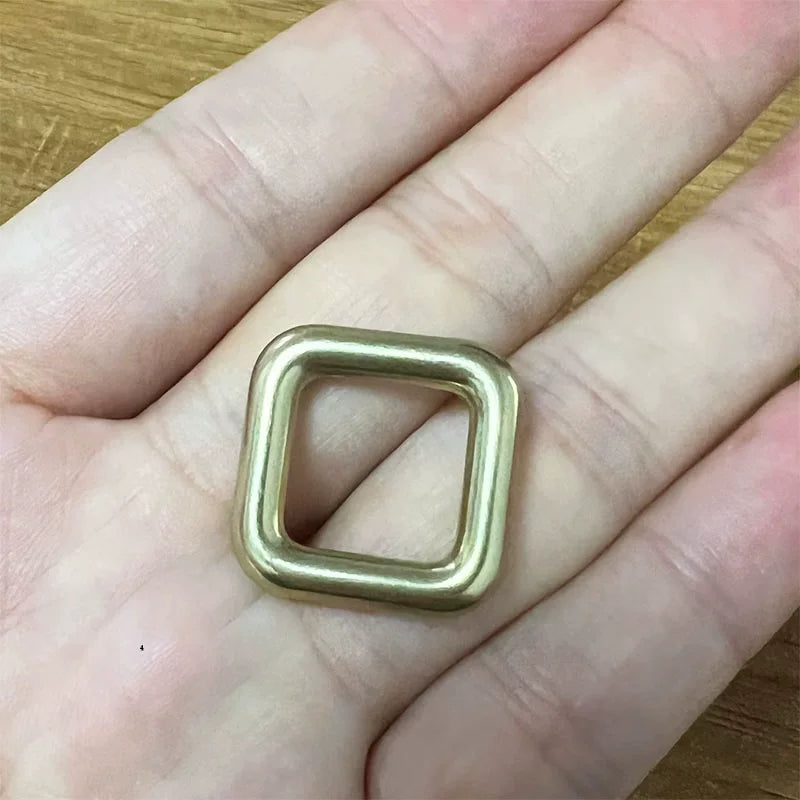 Solid Brass Seamless Rectangle Ring