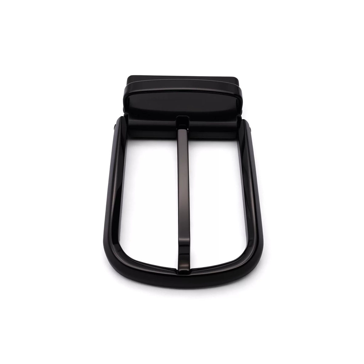 Men's Rotatable Reversible Pin Belt Buckle, 38.5mm Inner Width, Sleek Curved Smooth Frame Metal Belt Buckle Replacement, Silver / Gold / Matte Black