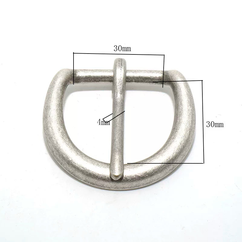 Solid Brass Silver Plated Vintage Pin Buckle for 30mm Strap
