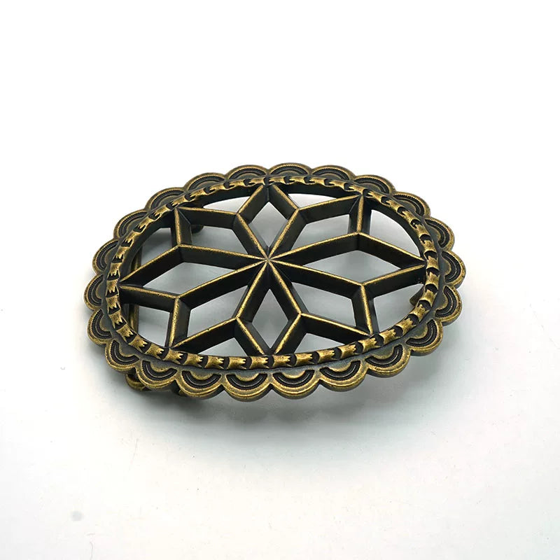 Solid Copper Silver Plated Vintage Unisex Belt Buckle for 38mm Strap