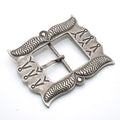 Solid Copper Silver Plated Patterned Belt Buckle for 39mm Strap