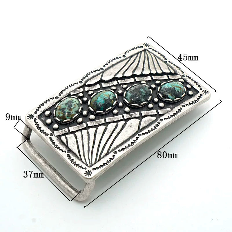 Solid Copper Antique Silver Plated Belt Buckle for 37mm Strap