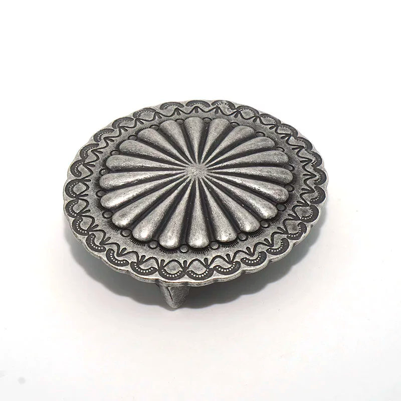 Solid Copper Thick Silver Plated Belt Buckle