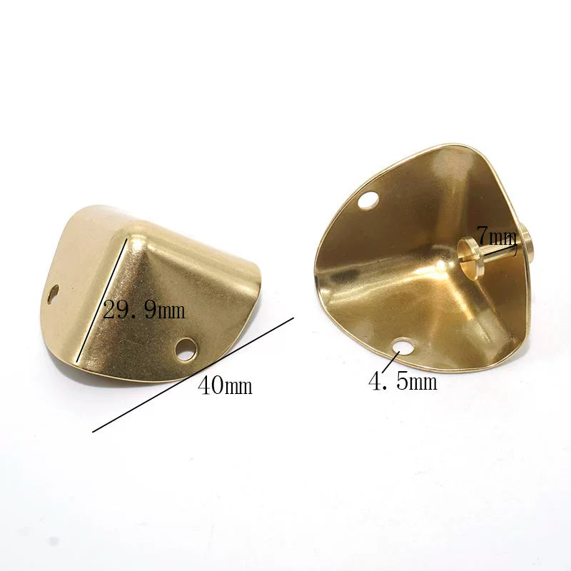 Premium Solid Brass Luggage Leathercraft Hardware 护 Corner Bag Edge Buckle Gift Box Triangle Bag Corner Buckle 护 Corner Buckle