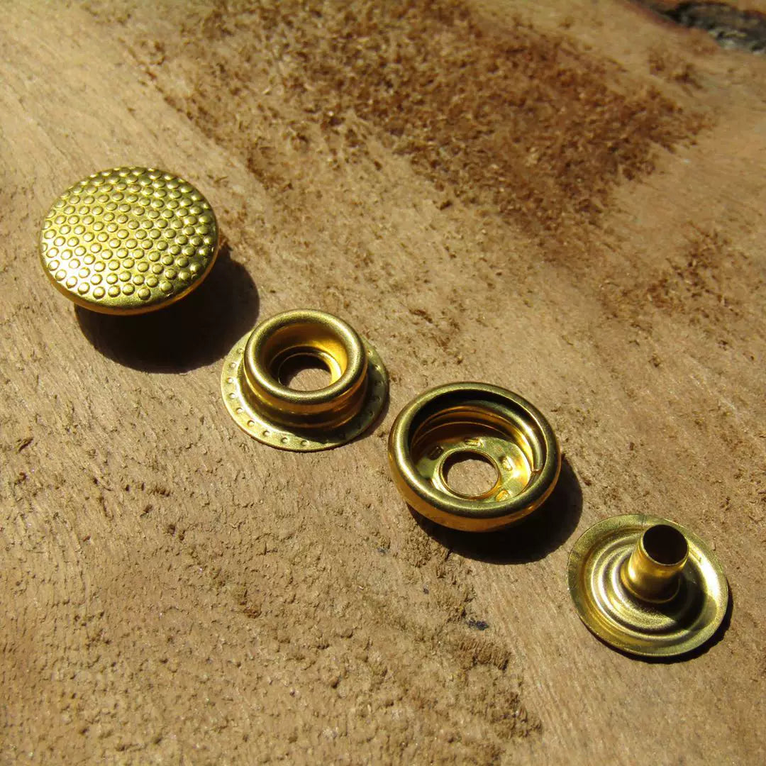 Solid Brass Patterned Snap Fastener 15mm