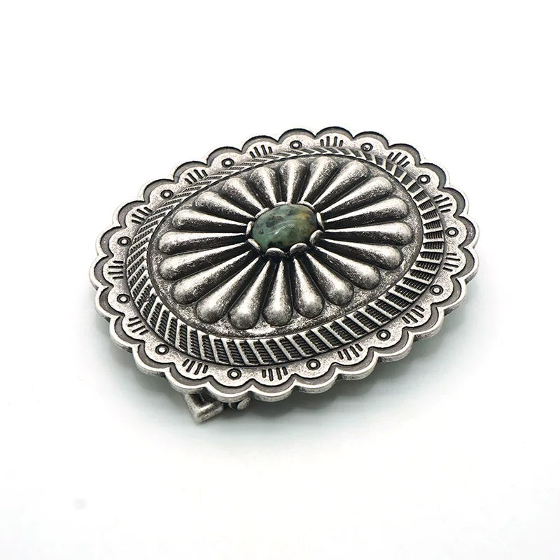 Solid Copper Antique Silver Plated Belt Buckle for 39mm Strap