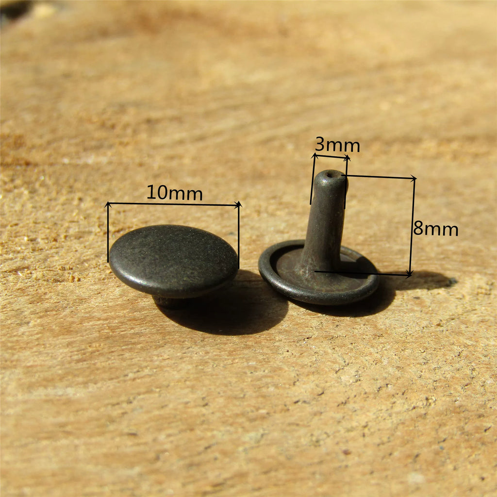 Solid Copper Black Antique Rivet 10x8mm