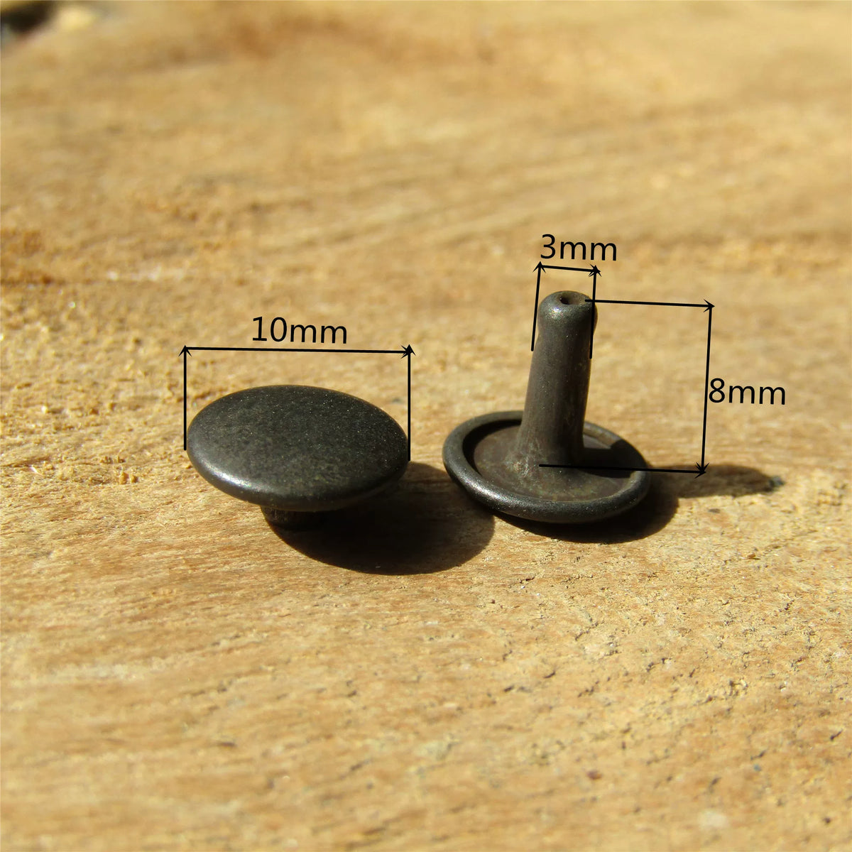 Solid Copper Black Antique Rivet 10x8mm