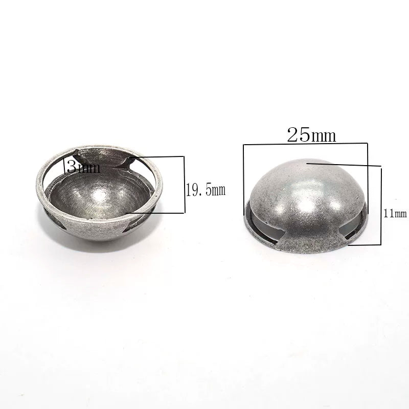 Solid Brass Antique Silver Plated Rivet 25mm