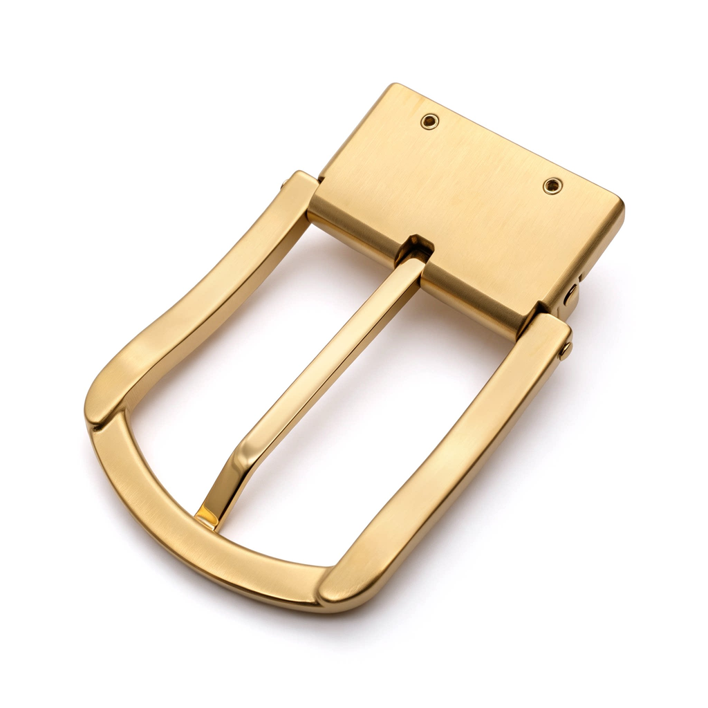 Men's Rotatable Reversible Pin Belt Buckle, 38.5mm Inner Width, Classic Rectangle D Frame Metal Belt Buckle Replacement, Silver / Gold / Matte Black