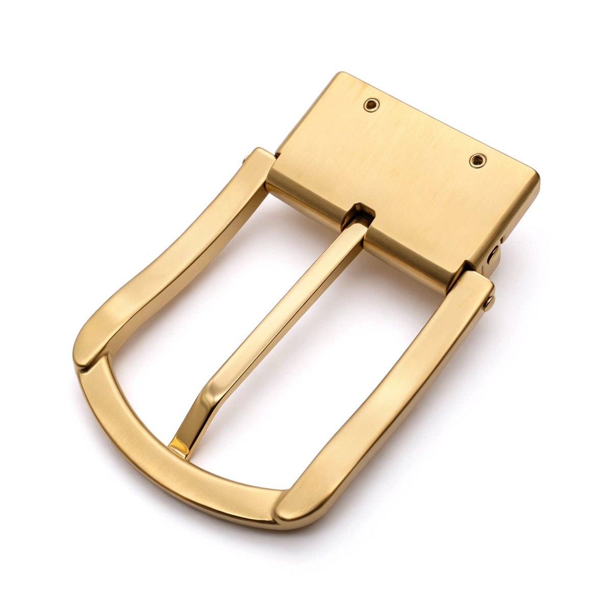 Men's Rotatable Reversible Pin Belt Buckle, 38.5mm Inner Width, Classic Rectangle D Frame Metal Belt Buckle Replacement, Silver / Gold / Matte Black