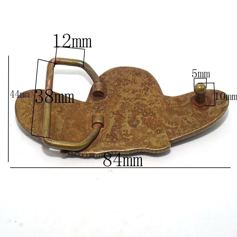 Solid Brass Oxidized Vintage Western Belt Buckle