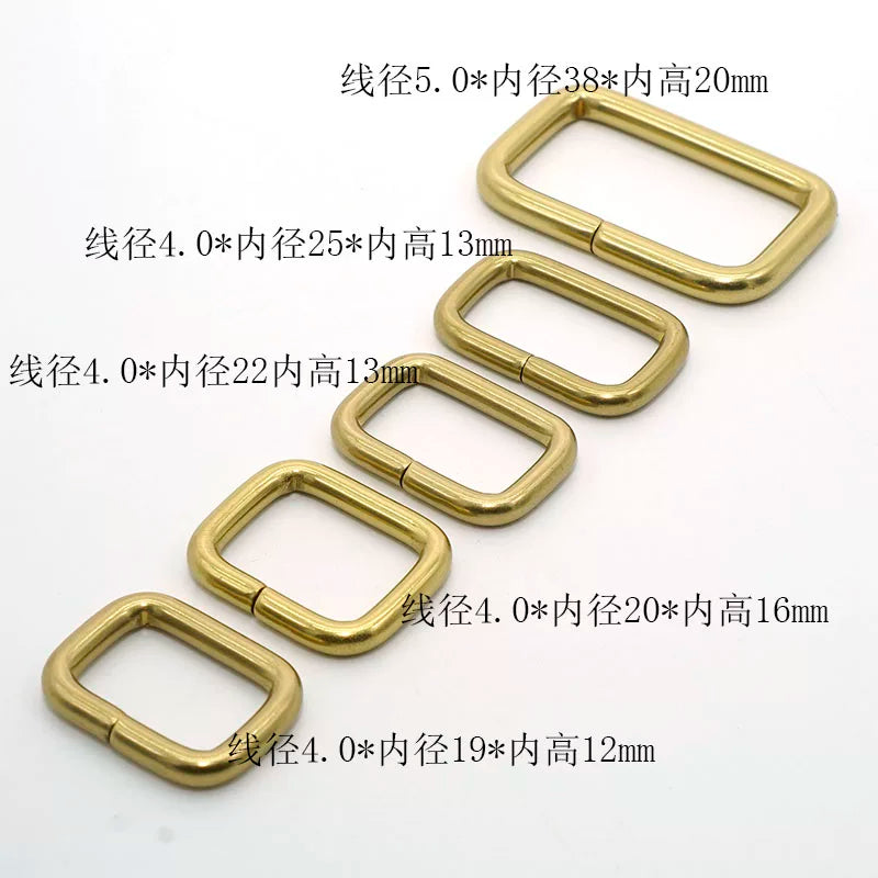 Solid Brass Open Rectangle Ring